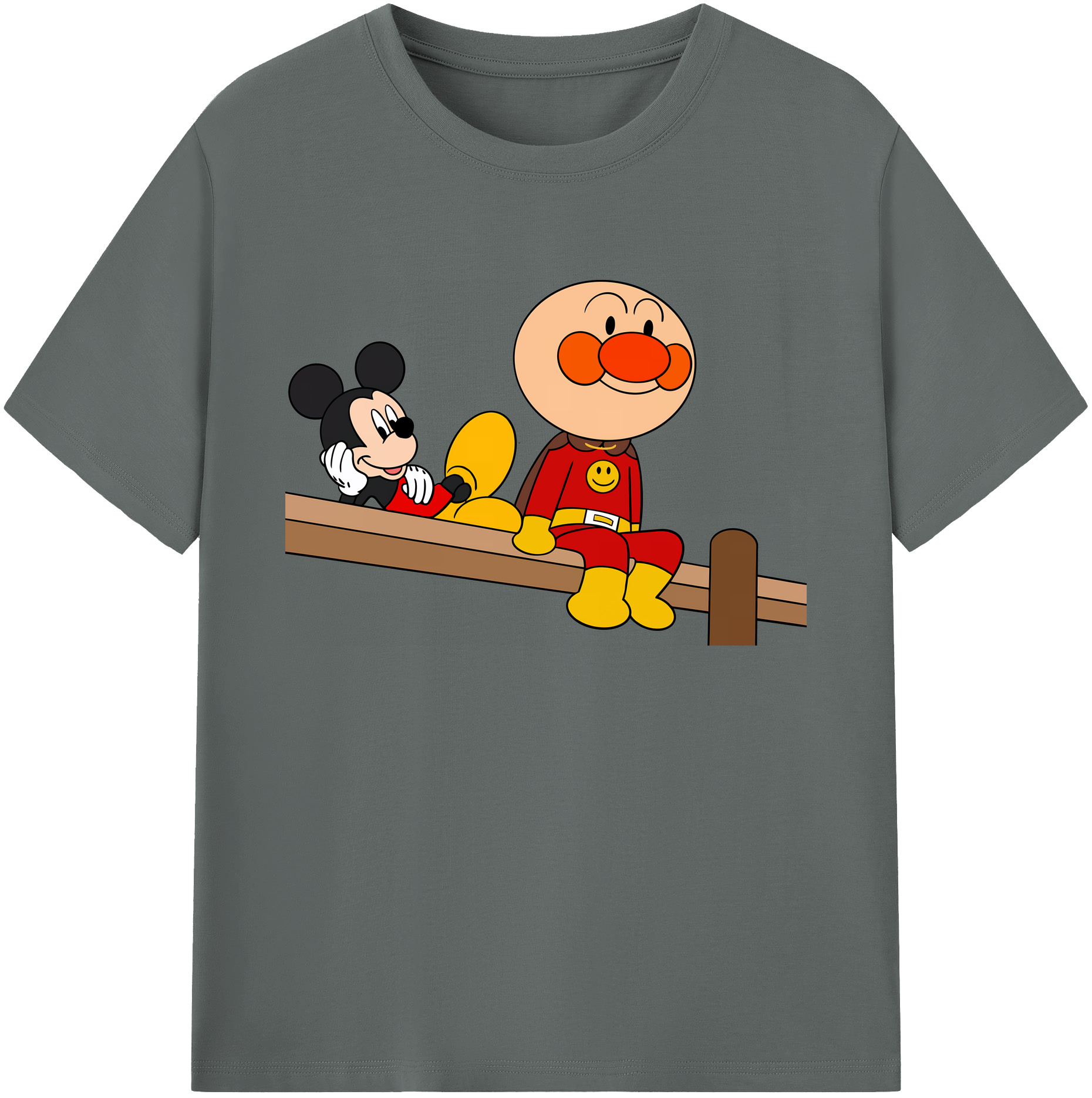 （画像用） アンパンマン Anpanman 綿100％ メンズ半袖Tシャツ｜肌触りやわらか＆通気性
